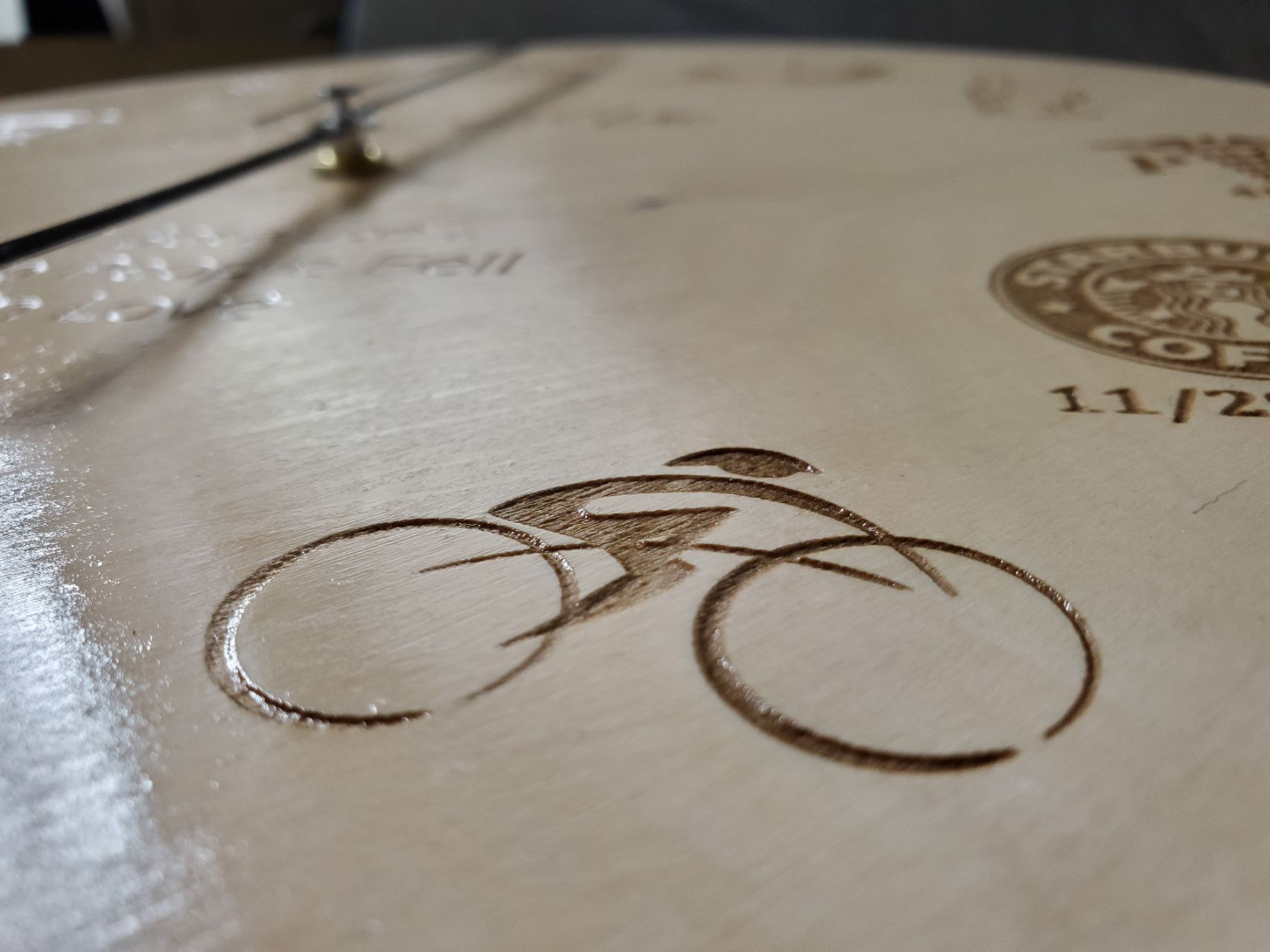 Laser Engraved Wedding Clock Detail View 1